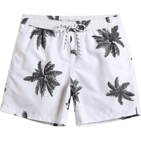 MaaMgic Men's Swim Trunks, Quick Dry Shorts with Mesh Lining Palm 2XL - Picture 2 of 6